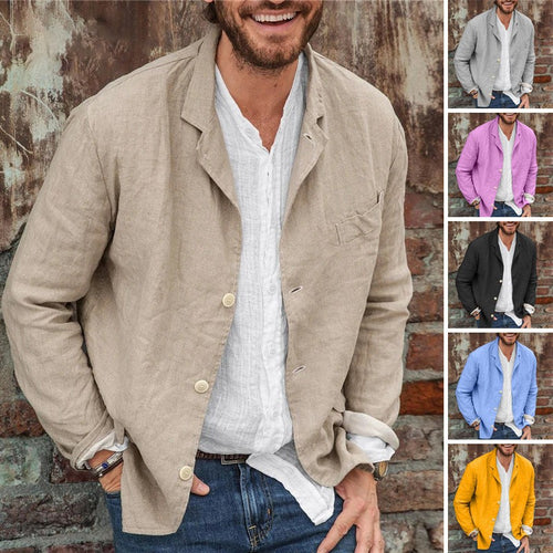Herren Leichte und luftige Leinenjacke mit klassischem Schnitt Drune