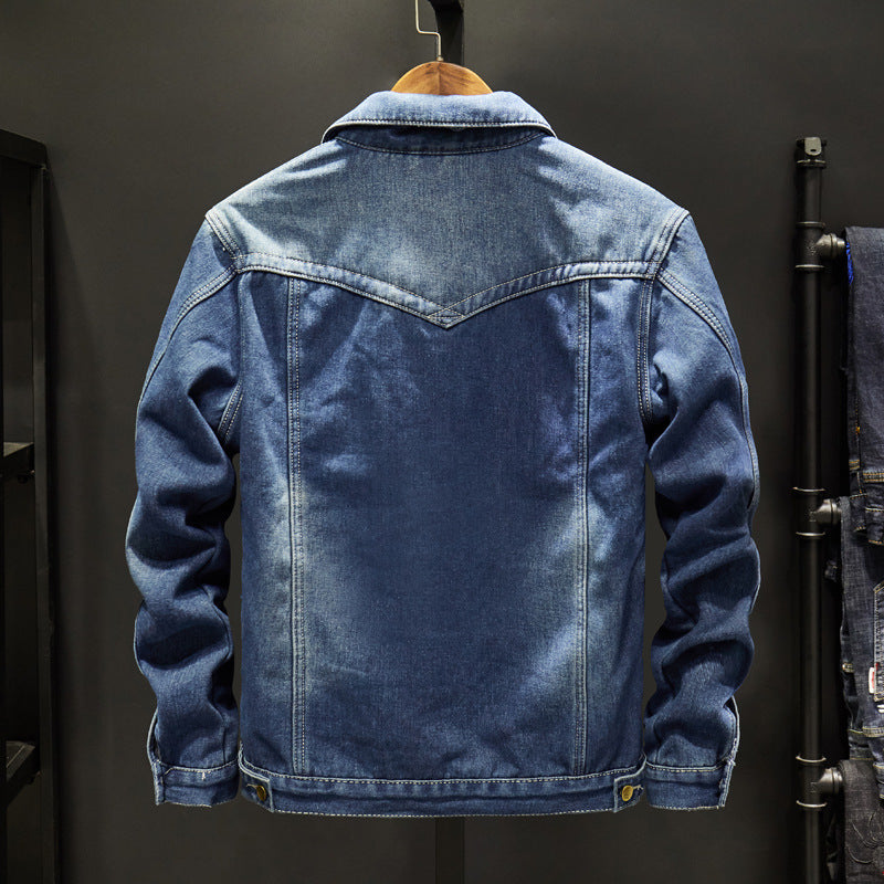 Herren Lässige Denimjacke mit gefüttertem Innenfutter Drune