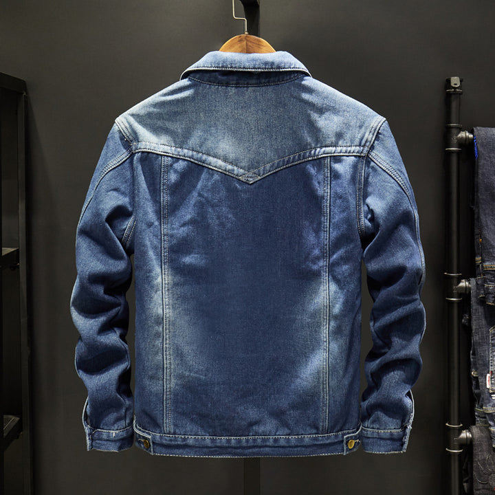 Herren Lässige Denimjacke mit gefüttertem Innenfutter Drune