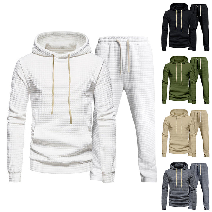 Herren lässiges Jogginganzug-Set mit strukturiertem Hoodie und bequemen Sweatpants Drune