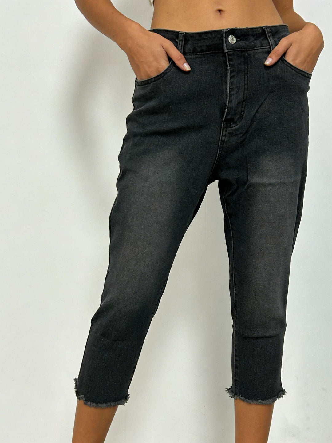 Damen lässige High-Waist Jeans mit fransigem Saum und angesagtem Schnitt Drune