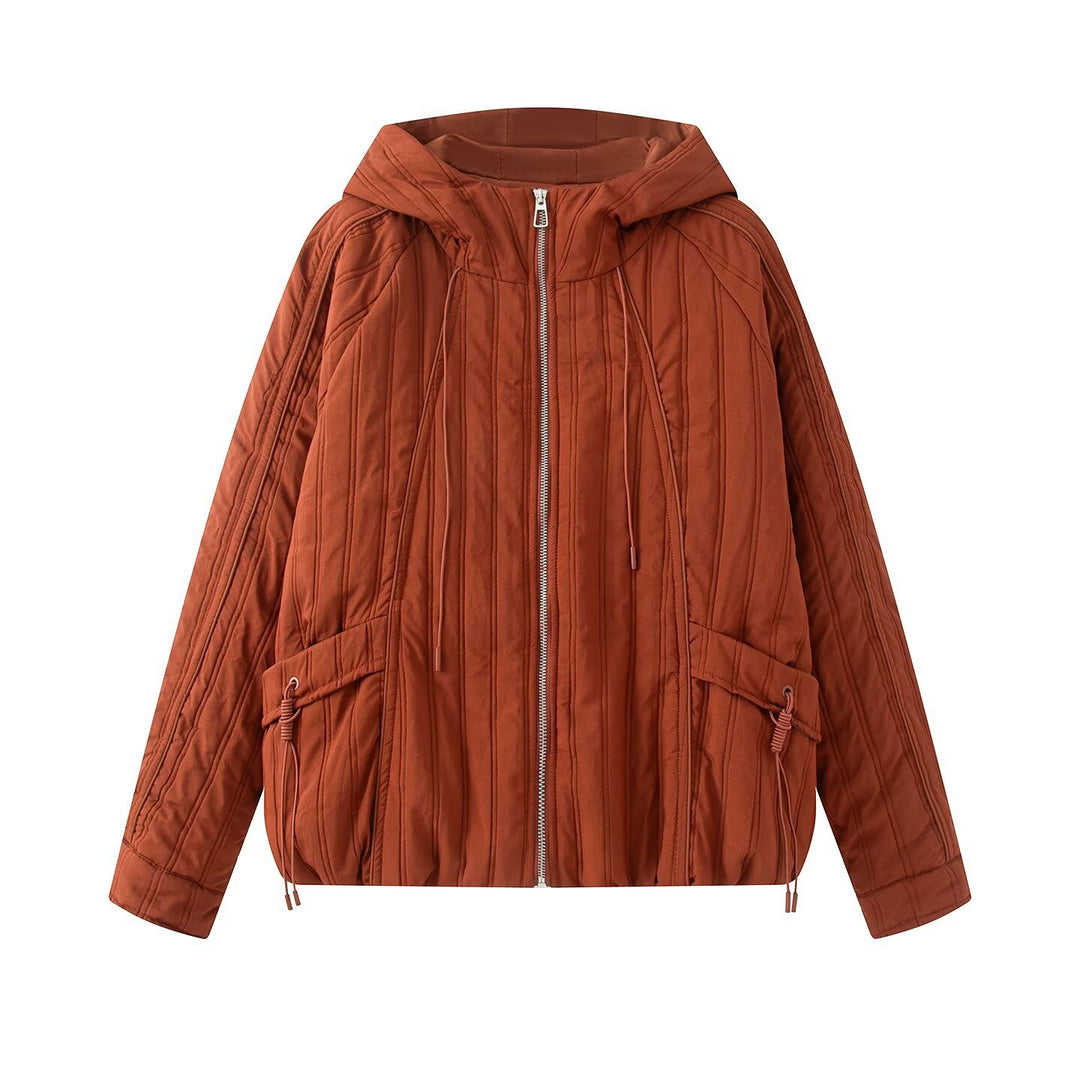 Damen Steppjacke mit Kapuze, Tunnelzug und weitem Schnitt Drune