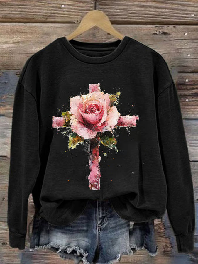 Damen Gemütlicher Pullover mit Herzmotiv Drune