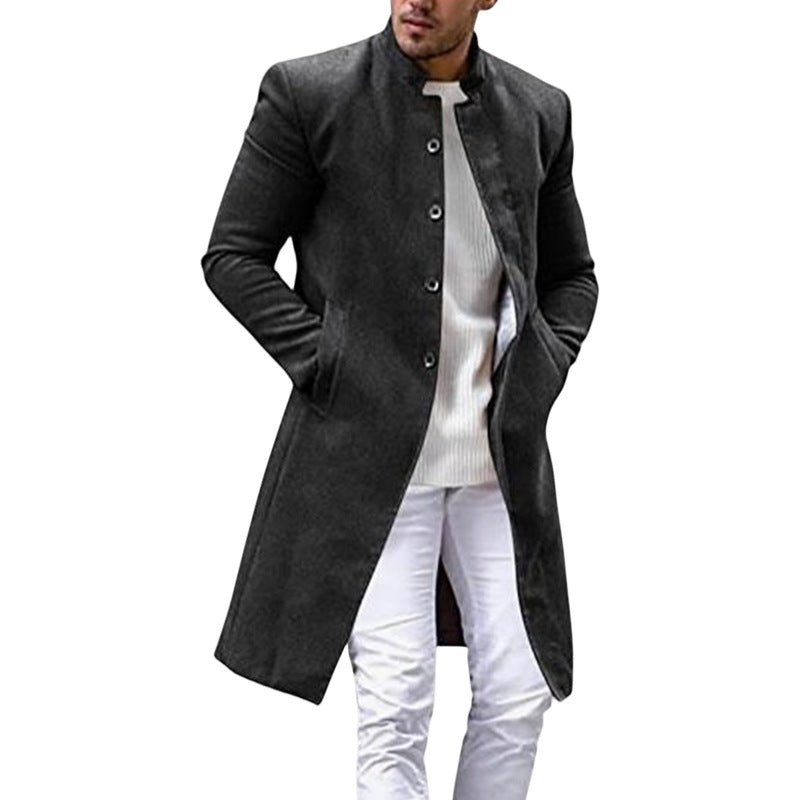 Herren eleganter Langmantel mit schmalem Schnitt Drune