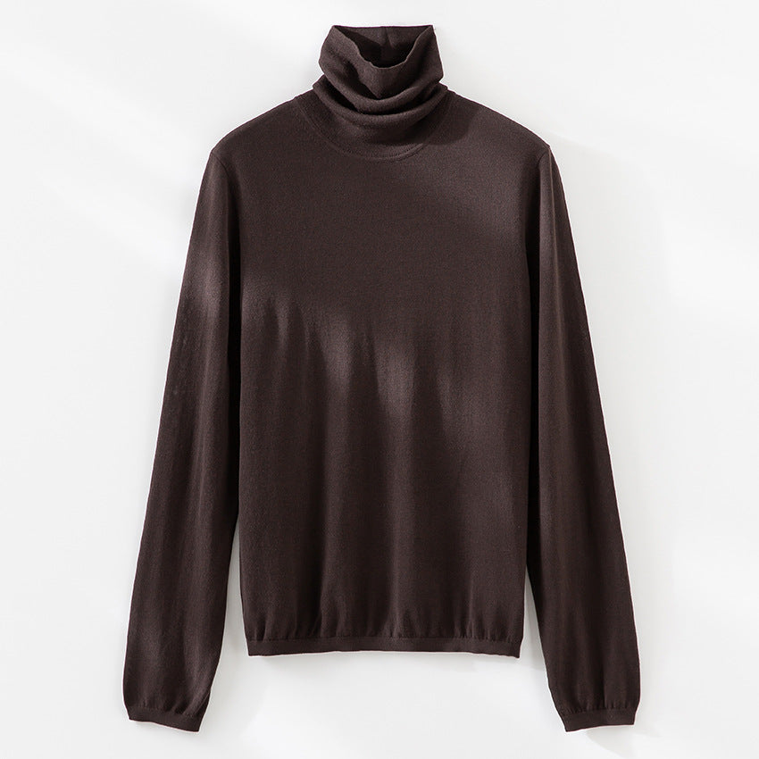 Damen Ultraleichter Feinstrick-Rollkragenpullover mit schlanker Silhouette und fein gerippten Abschlüssen Drune