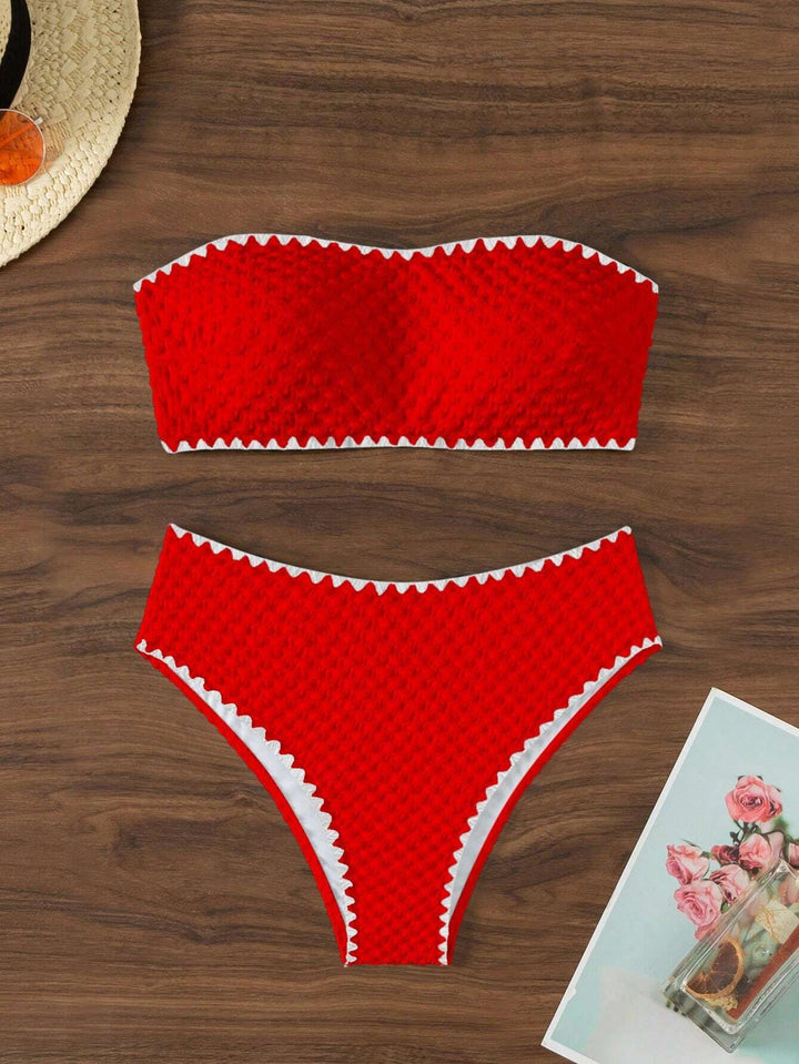 Damen Bandeau-Bikini mit strukturierter Oberfläche Drune