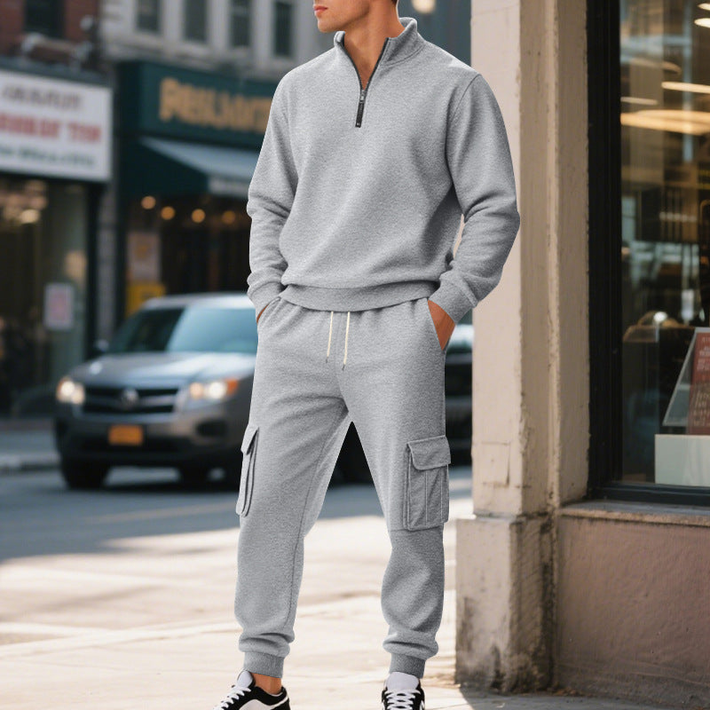 Herren Sportliches Freizeit-Outfit mit Reißverschluss und praktischen Cargo-Taschen Drune