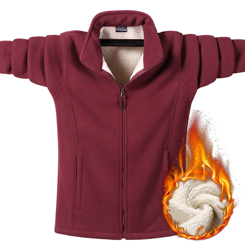Damen Fleecejacke mit Teddyfutter, durchgehendem Reißverschluss und hohem Stehkragen Drune