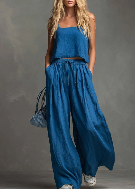 Damen Sommerliches Freizeit-Set mit weitem Oberteil und lässiger Hose Drune