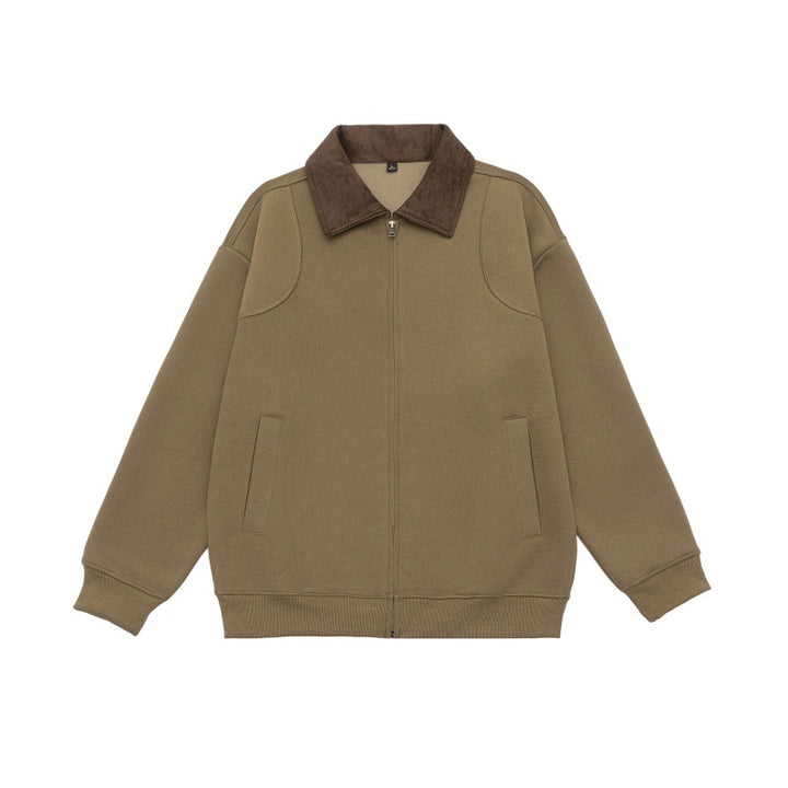 Unisex Oversize-Zipjacke mit Cordkragen und eingearbeiteten Eingrifftaschen Drune
