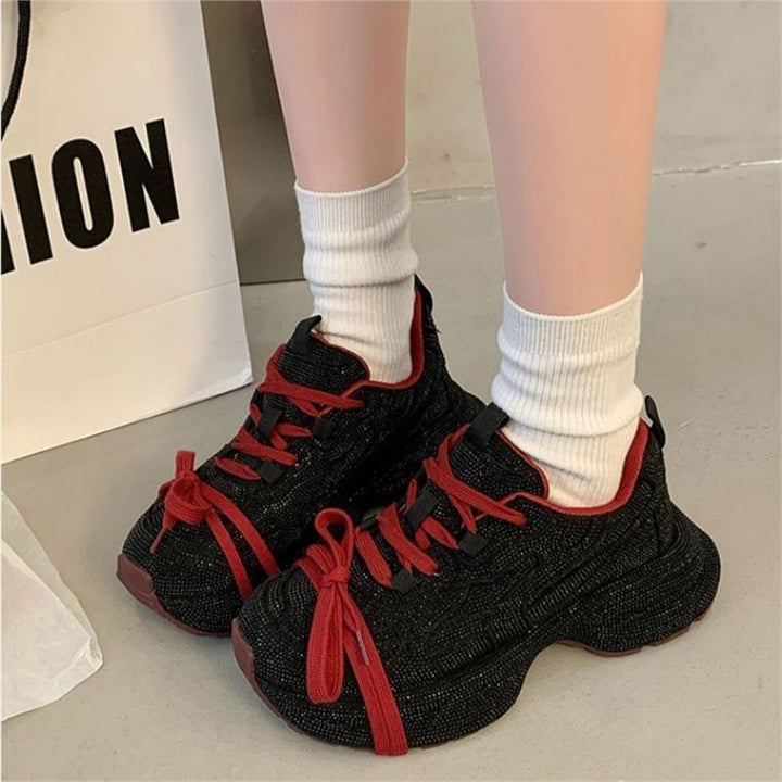 Damen Sculpted-Plateau Sneaker mit strukturiertem Mesh und ergonomischem Komfortfußbett Drune