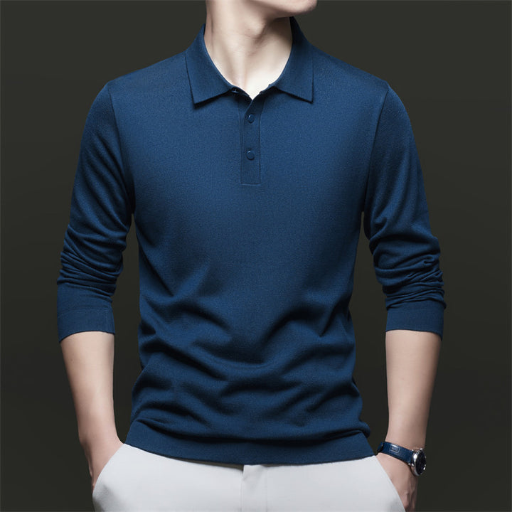 Herren Langarm-Polohemd aus atmungsaktivem Material mit komfortabler Passform Drune