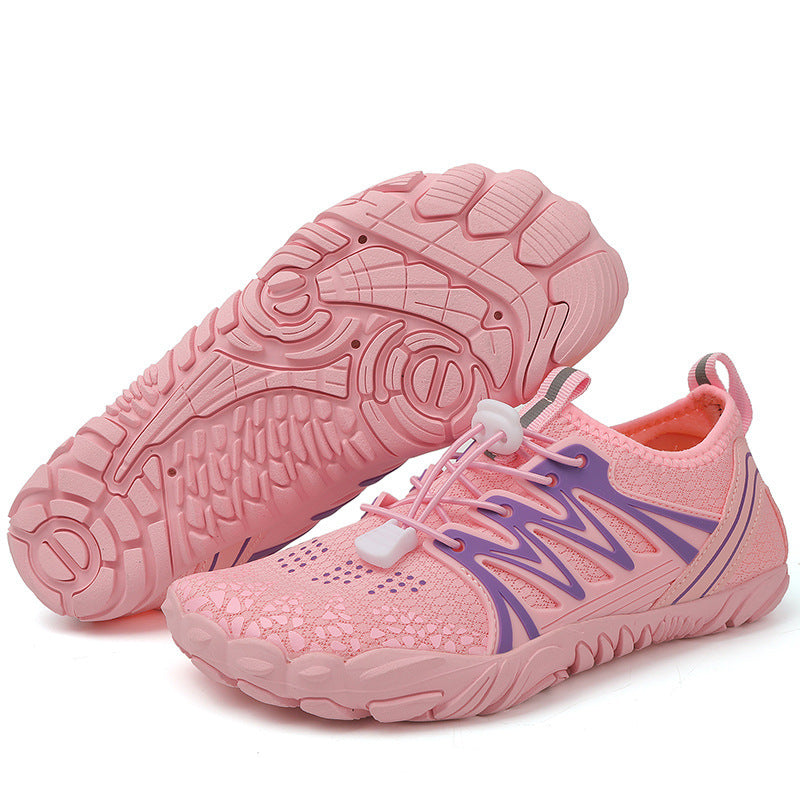 Damen leichte Wasserschuhe mit schnelltrocknendem Strickoberteil, elastischem Zugverschluss und rutschfester Profilsohle Drune