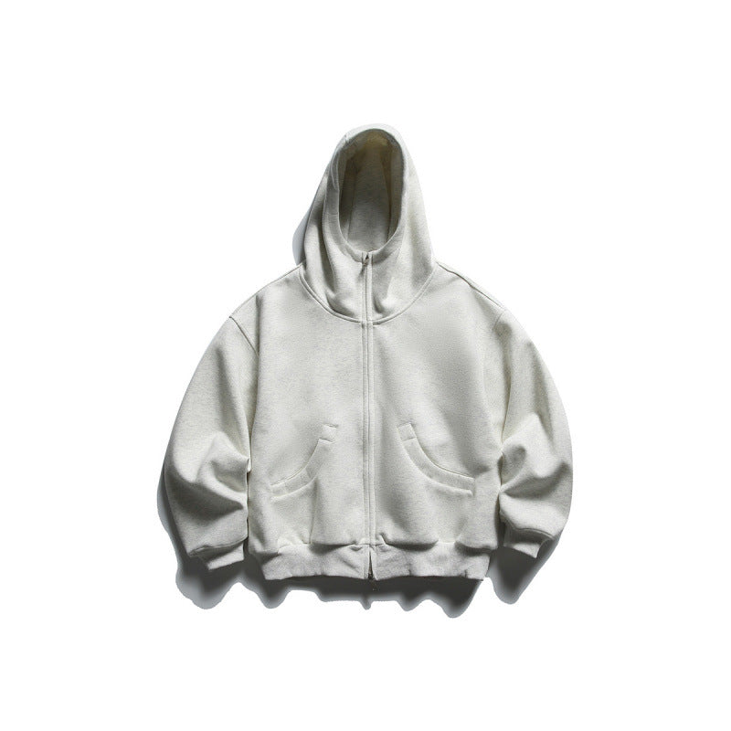 Unisex Oversize Zip-Hoodie mit hohem Kragen und Kängurutaschen Drune
