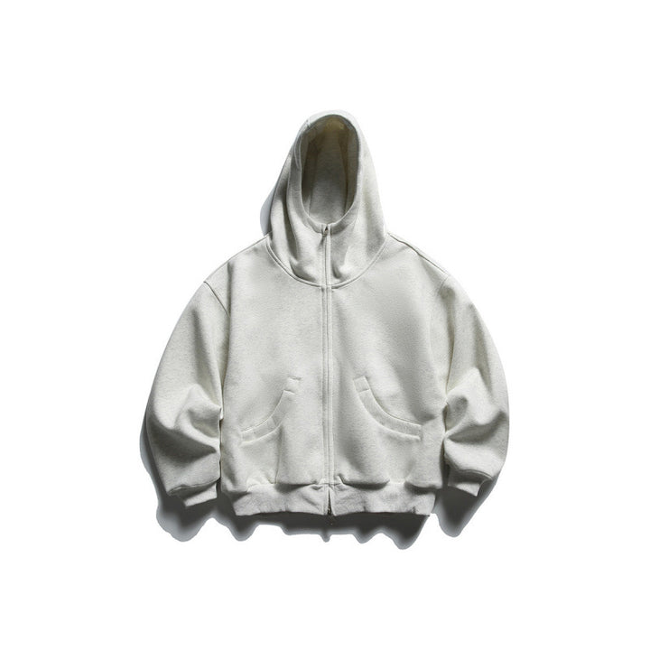 Unisex Oversize Zip-Hoodie mit hohem Kragen und Kängurutaschen Drune