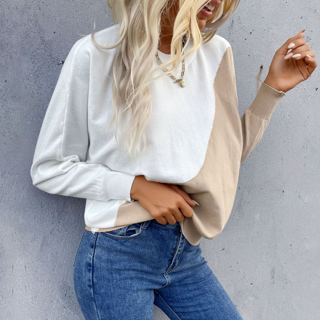 Damen Oversize-Sweatshirt mit asymmetrischem Colorblock und überschnittener Schulter Drune