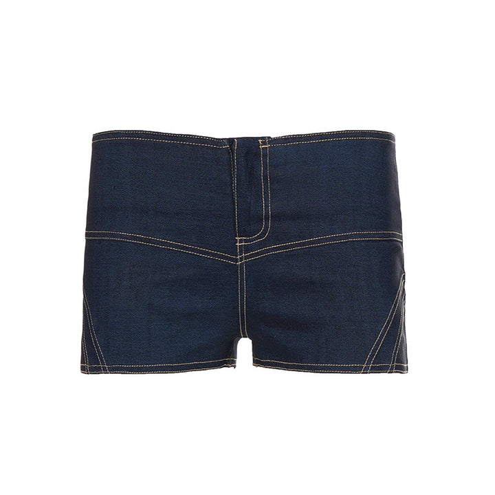 Damen Denim-Shorts mit hohem Bund und strukturiertem Schnitt Drune