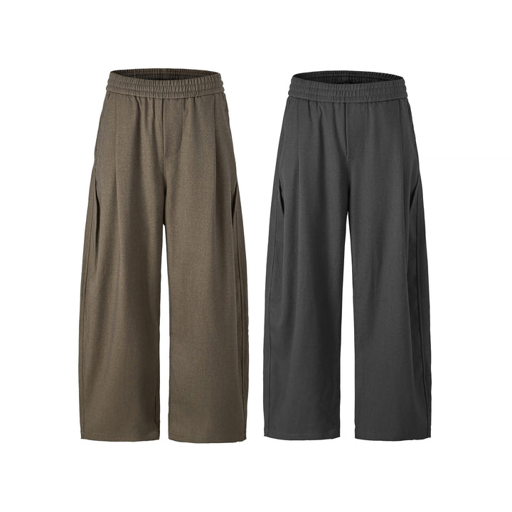Damen Hochtaillierte Culotte-Hose mit weitem Bein und elastischem Bund Drune