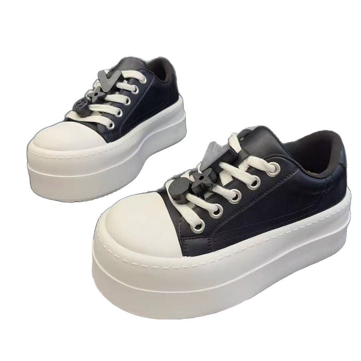 Damen Plateau Sneaker mit trendigem Design und elastischen Schnürsenkeln Drune