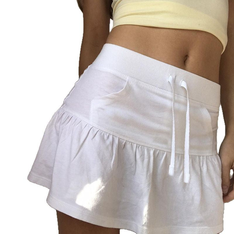 Damen luftiger Minirock mit voluminösen Rüschendetails Drune