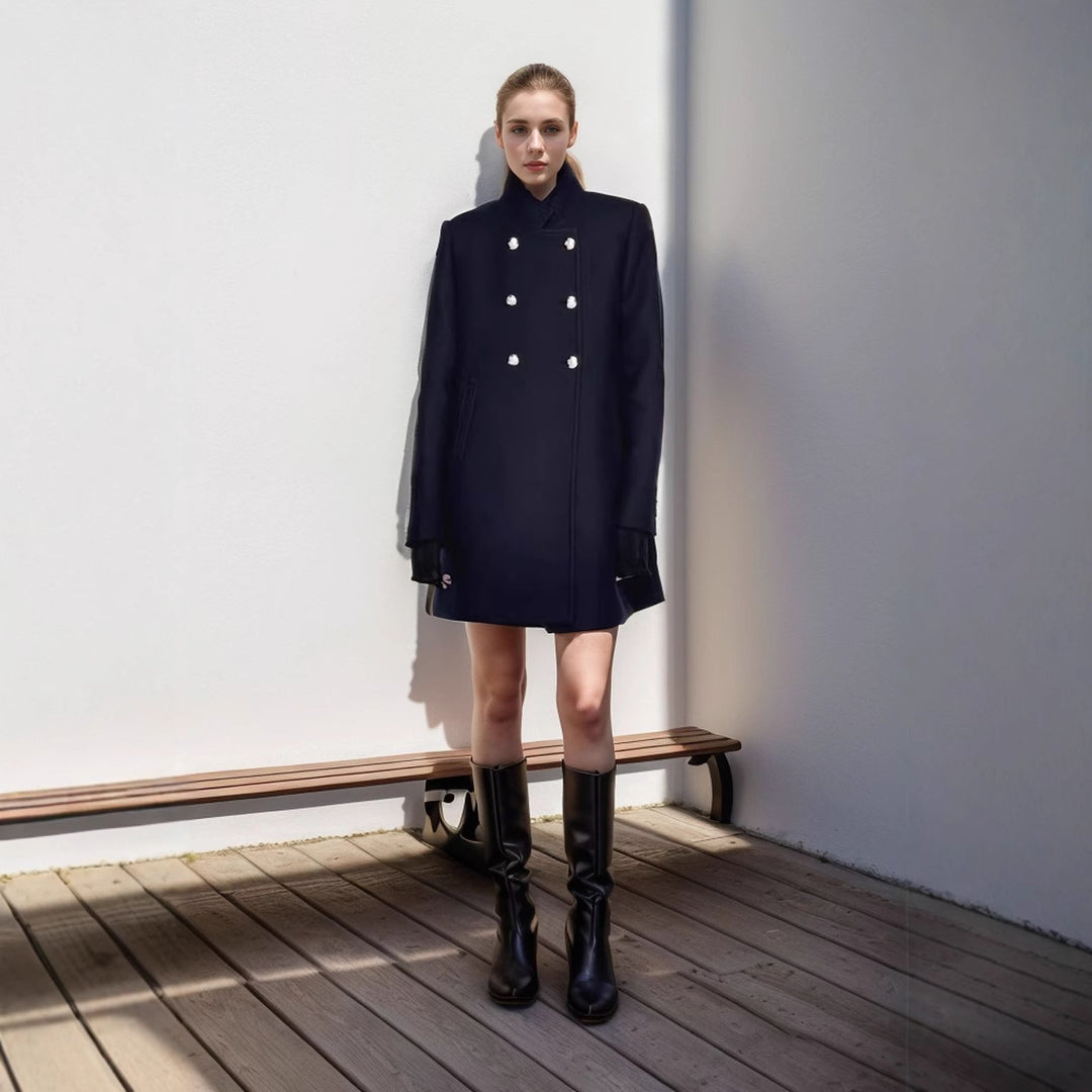 Damen modern geschnittene Doppelreiher Jacke Drune