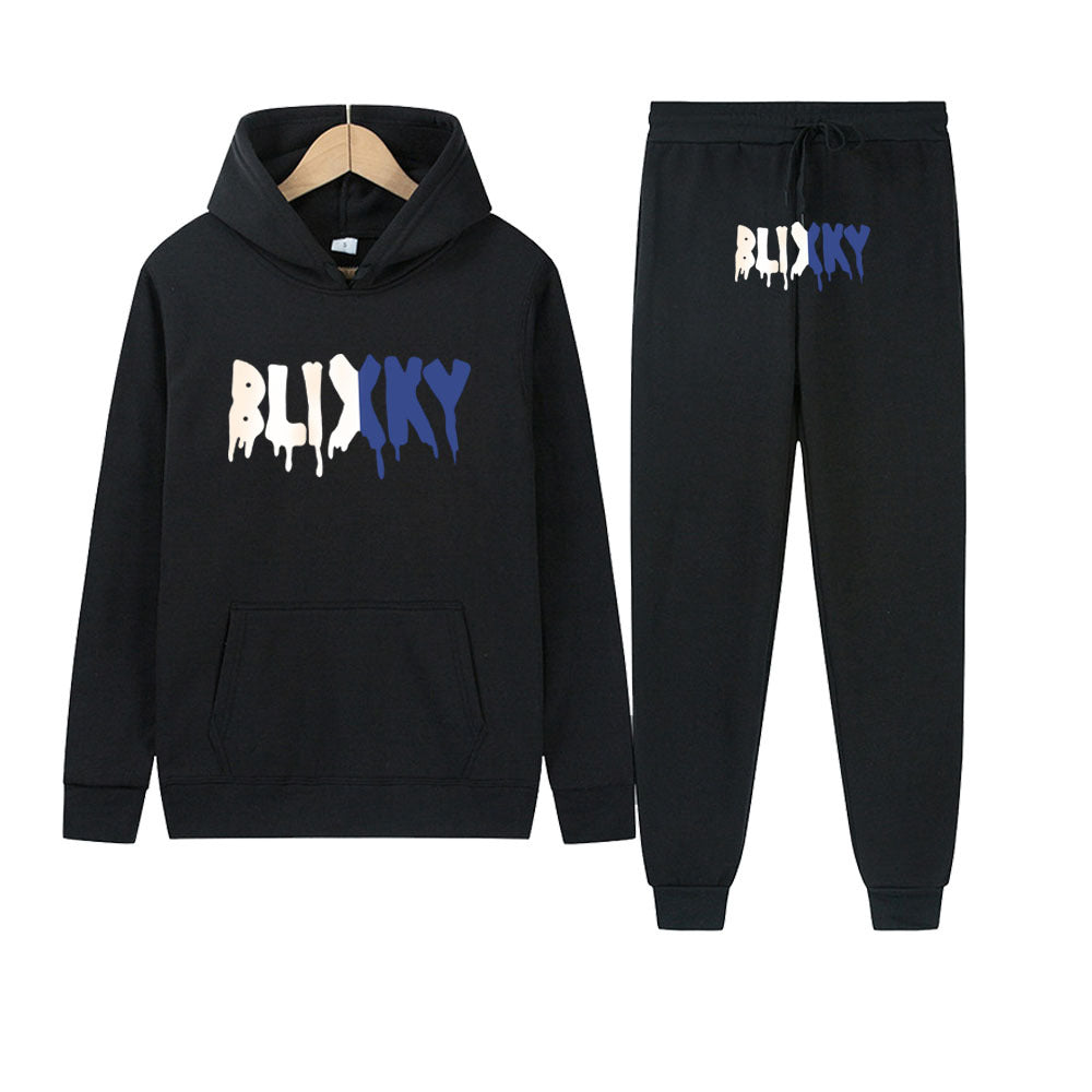 Damen lässiges Hoodie- und Jogginghose-Set mit modernem Schriftzug Drune
