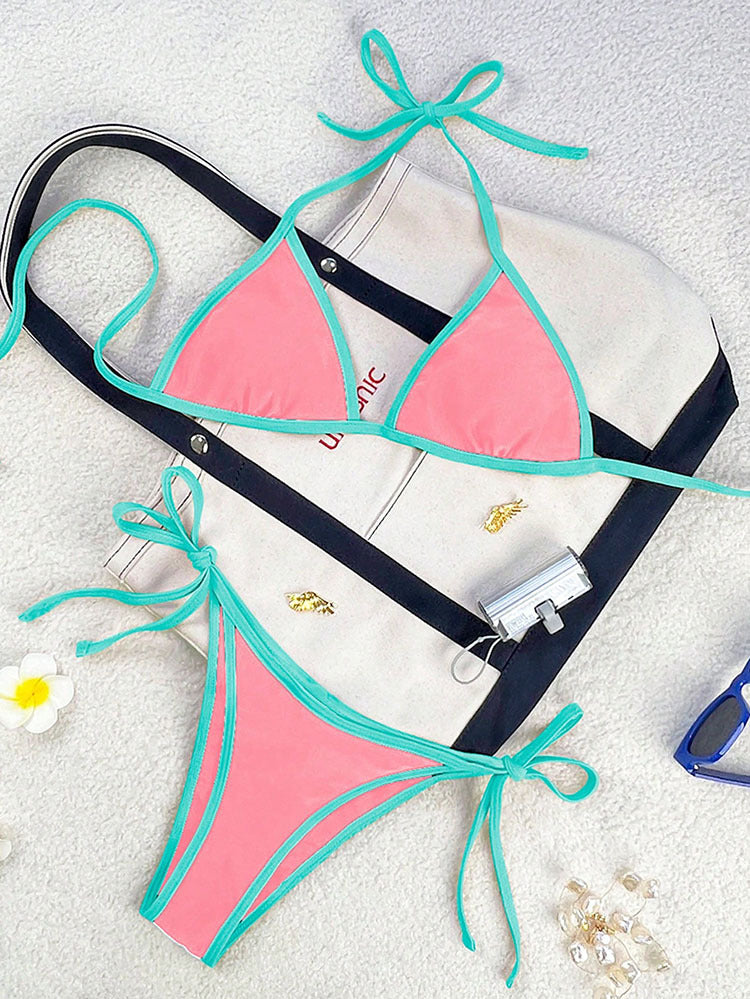 Damen Triangel-Bikini mit verspielten Schleifen Drune