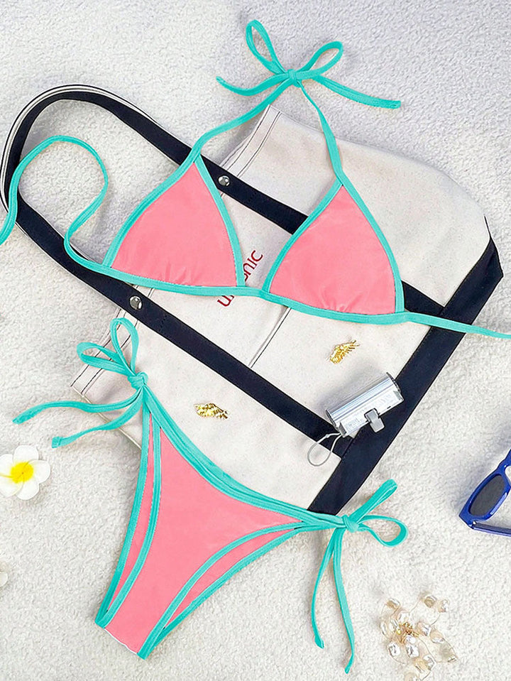 Damen Triangel-Bikini mit verspielten Schleifen Drune