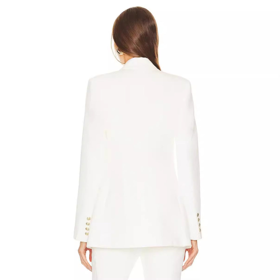 Damen Zweiteiliger Tailoring‑Anzug mit tailliertem Ein‑Knopf‑Blazer und ausgestellter Schlaghose Drune