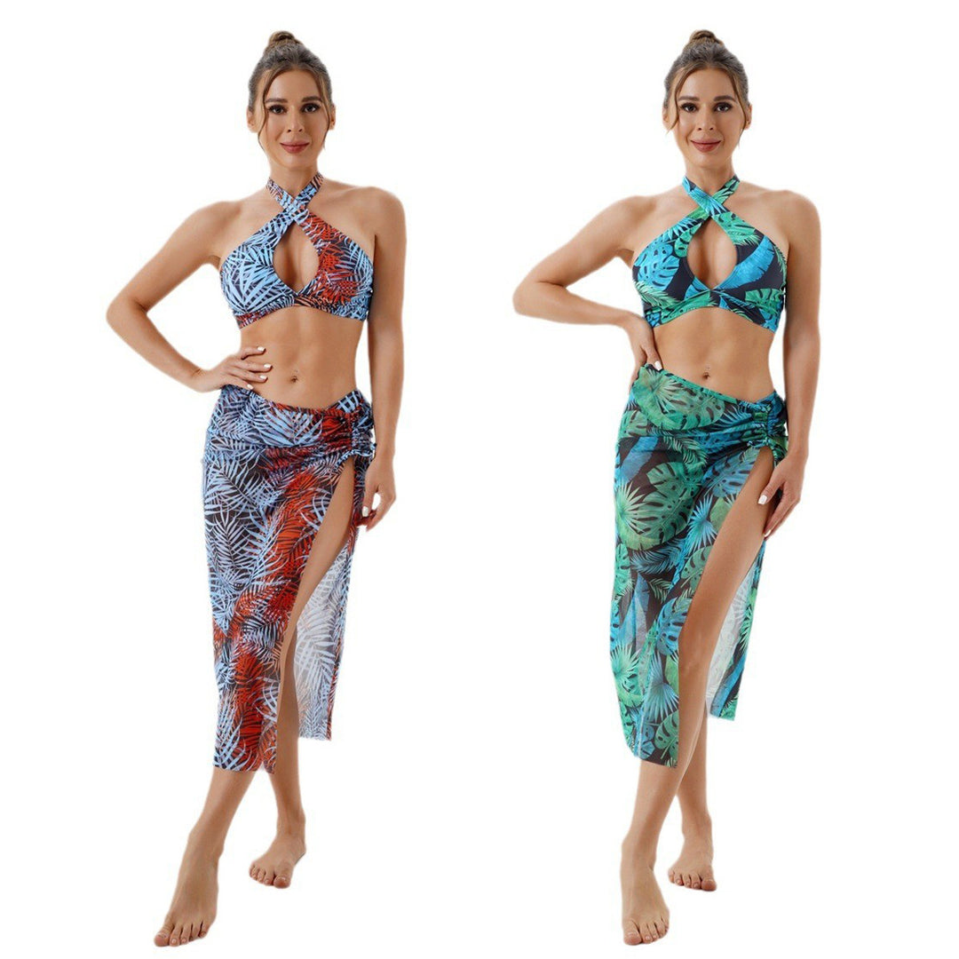 Damen Modischer Bikini mit transparenter Strandpareo Drune