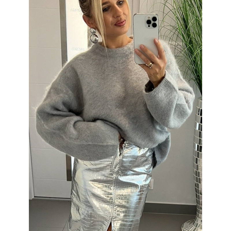 Damen oversized gemütlicher Strickpullover mit weichem Material Drune