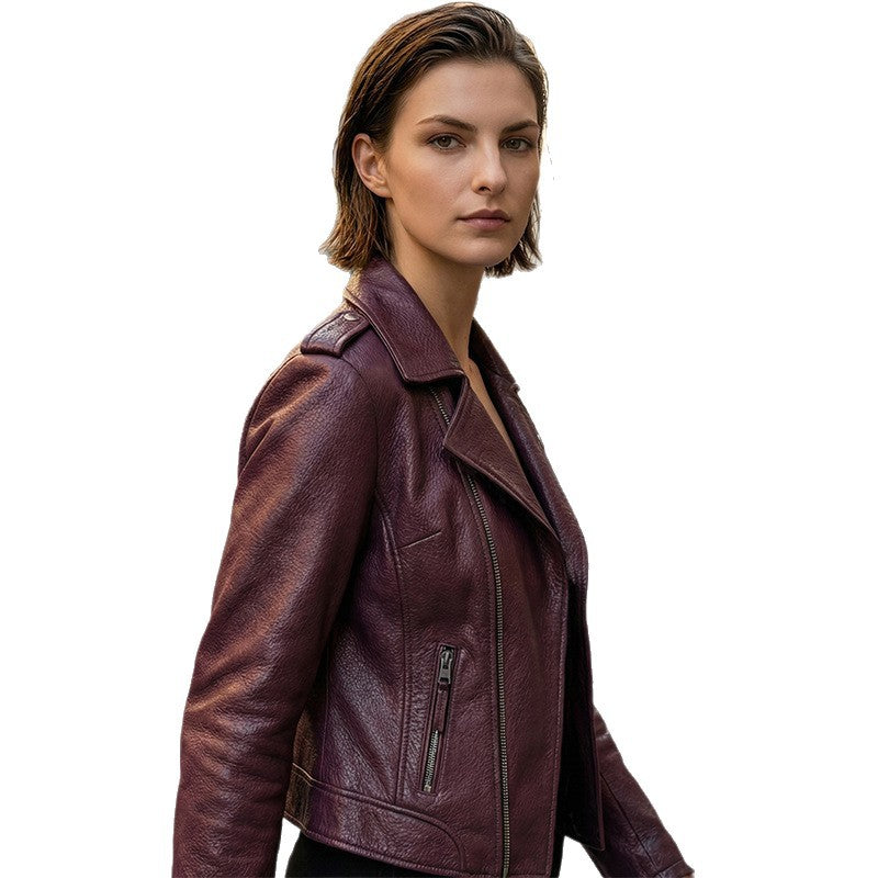 Damen Stylische Bikerjacke aus hochwertigem Leder Drune