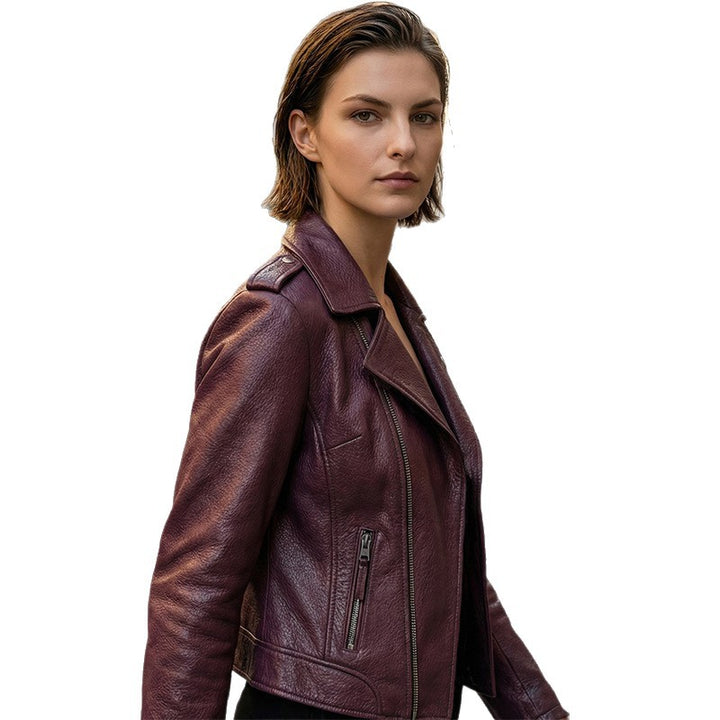 Damen Stylische Bikerjacke aus hochwertigem Leder Drune