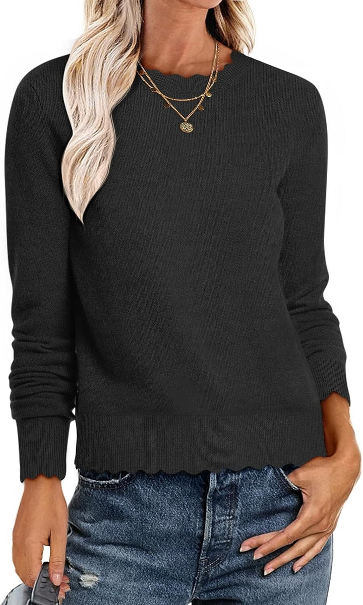 Damen Sweater mit Wellenkante Drune
