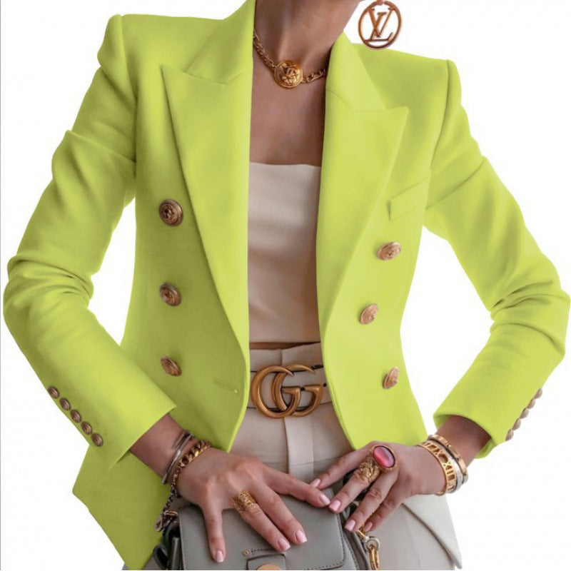 Damen Edler Blazer mit Goldknopf-Detail und klassischem Schnitt Drune