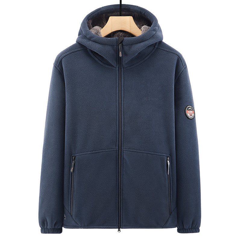 Herren Fleecejacke mit Kapuze Drune