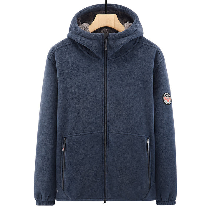 Herren Fleecejacke mit Kapuze Drune