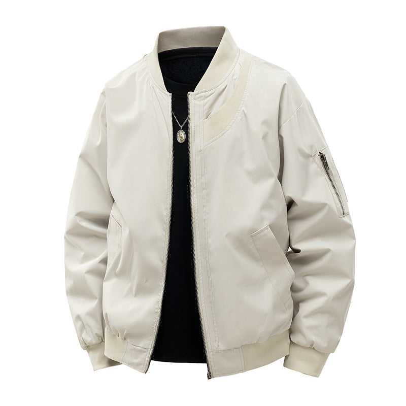 Herren Leichte Bomberjacke im minimalistischen Utility-Look mit Ärmeltasche & Rippbündchen Drune