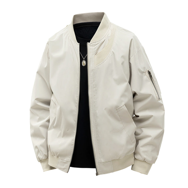 Herren Leichte Bomberjacke im minimalistischen Utility-Look mit Ärmeltasche & Rippbündchen Drune