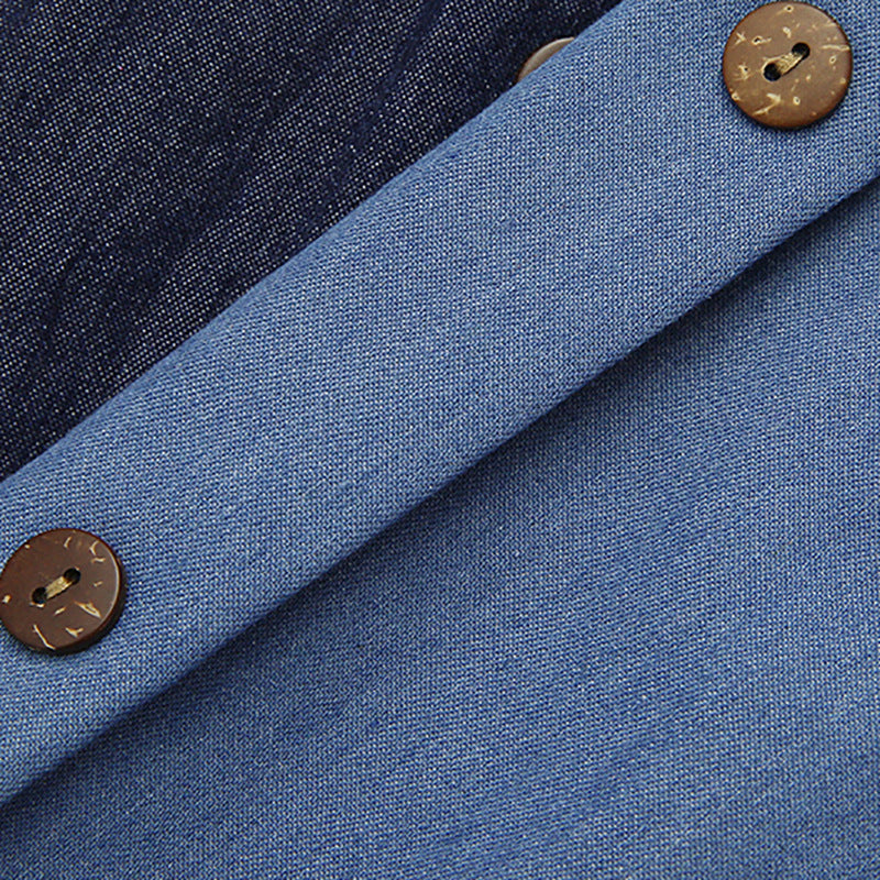Damen Langer Denim-Rock mit Knopfdetails Drune