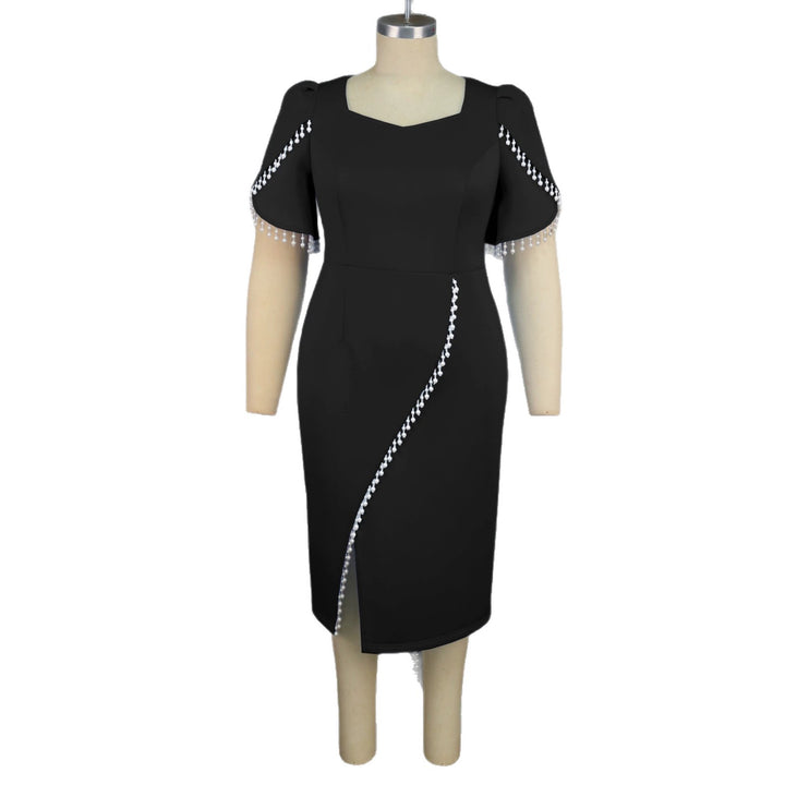 Damen figurbetontes Kleid mit eleganten Paillettenverzierungen Drune