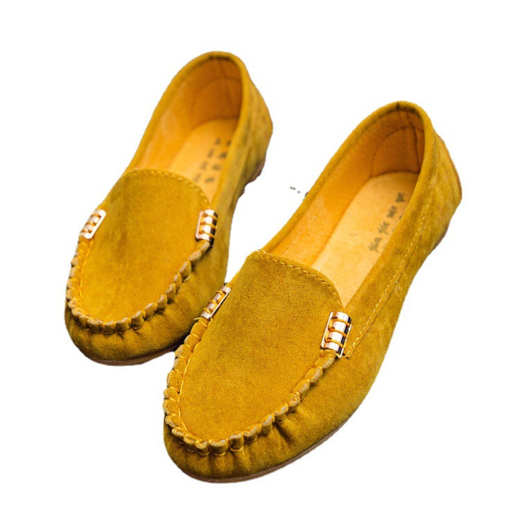 Damen nan bequeme Veloursleder Mokassins mit gepolsterter Innensohle Drune