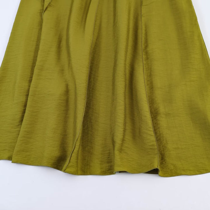Damen Maxikleid mit schwingendem Saum und dekorativem Gürtel Drune