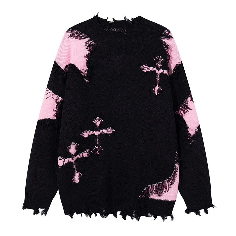 Damen Modischer Grobstrickpullover mit einzigartigem Zopfmuster Drune
