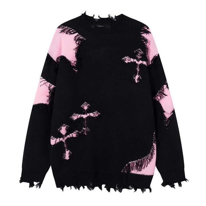 Damen Modischer Grobstrickpullover mit einzigartigem Zopfmuster Drune
