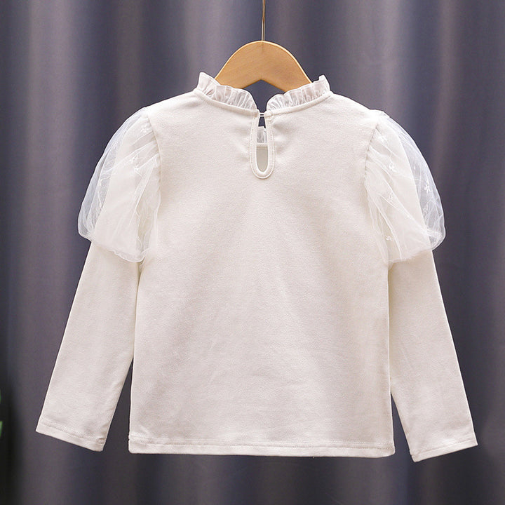 Mädchen T-Shirt mit eleganten Tüllärmeln und Rüschendetails Drune