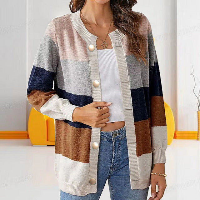 Drune | Gestreifter Strickjacke casual