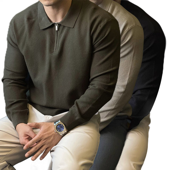 Herren Modischer Strickpullover mit Halbreißverschluss Drune