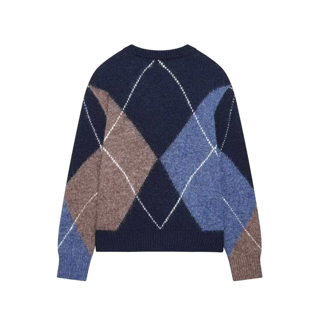 Damen Grobstrickpullover mit modernem Rautenmuster Drune