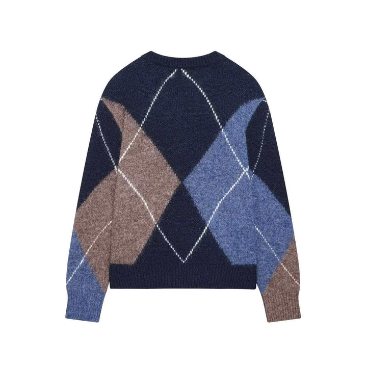 Damen Grobstrickpullover mit modernem Rautenmuster Drune